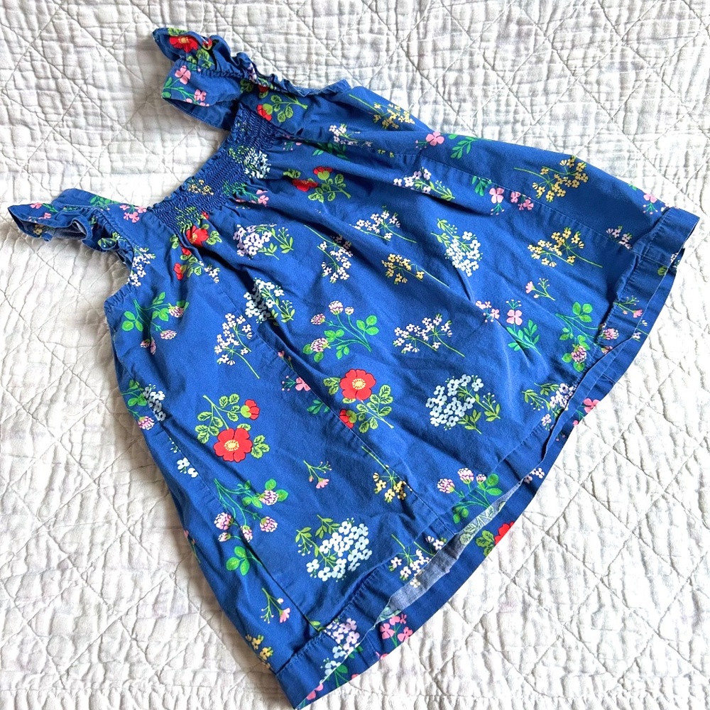 Hannah Andersson Girls Floral Flower Tank with Ruffles Size 4T 5T Euro 110 C